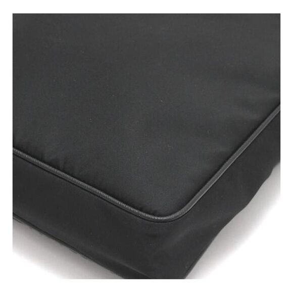 Prada Triangle Logo Shoulder Bag Nylon × Leather Black - Picture 4 of 5